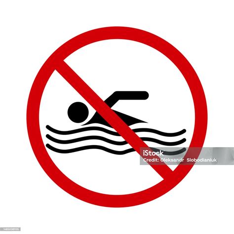 tanda larangan berenang tanda melarang jangan berenang lingkaran silang