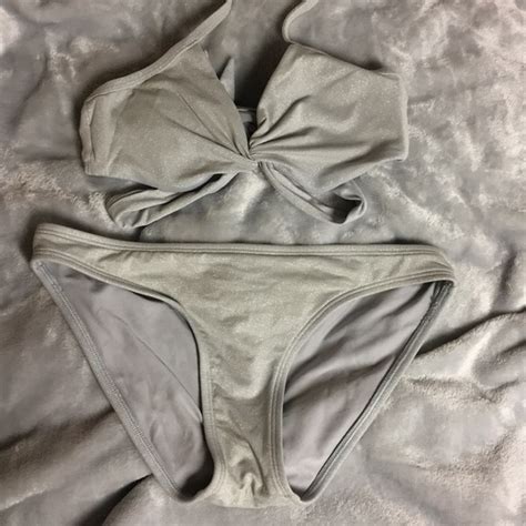 Aerie Swim Silver Double Strapped Bikini Set Can Buy Both Poshmark