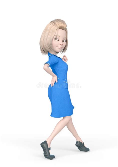 La Bande Dessinée Blonde D infirmière Est Heureuse Et Danse Illustration Stock Illustration du