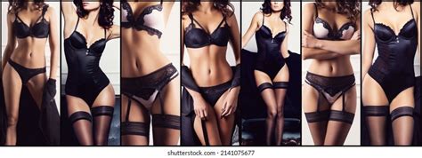 Set Photos Beautiful Sexy Women Lingerie Stock Photo Shutterstock