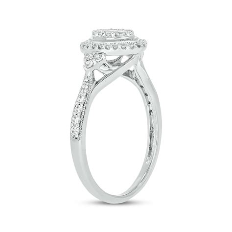 Now Forever Round Cut Multi Diamond Center Oval Shaped Engagement