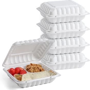 Microwavable Food Grade To Go Lunch Container Restaurant Mfpp Clamshell