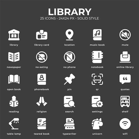Library Icon Pack With Black Color Style 13258793 Vector Art At Vecteezy