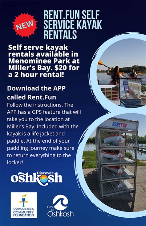Kayak Rentals Parks Department City Of Oshkosh