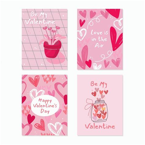 Premium Vector | Happy valentine's day poster template set