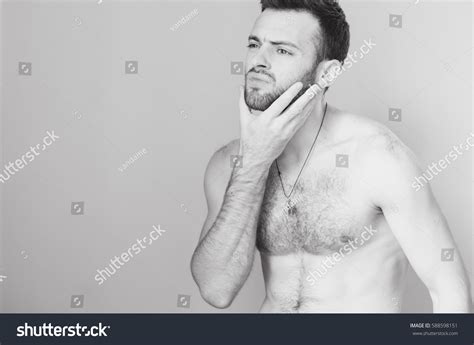 Man Naked Torso Beard Stock Photo Edit Now