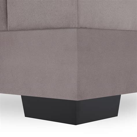 Sofá 3 Lugares Chaise Esquerdo Patricia Suede Aveludado Nude