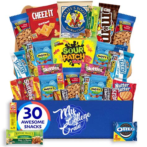 Small College Snack Box 31 Item Care Package Candy Peanuts