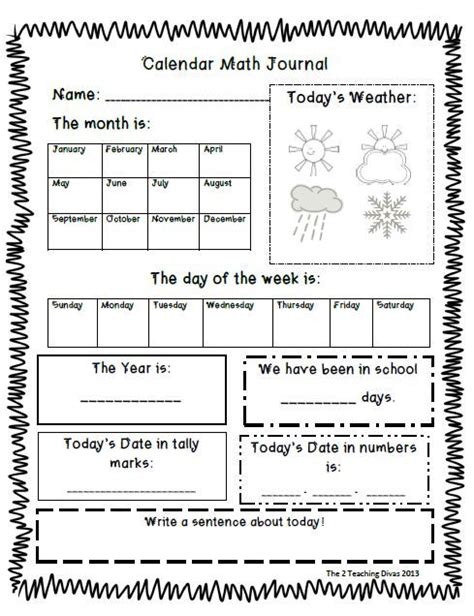 Free Calendar Worksheets For Grade 1