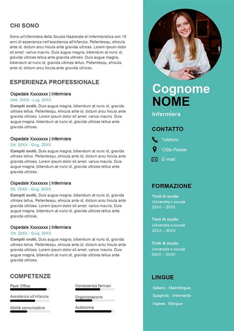 CV Infermiere Esempio Di Curriculum Word CV Da Compilare