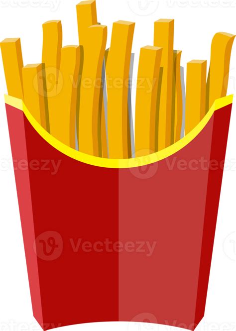 French Fries In Red Paper Box 35858586 PNG