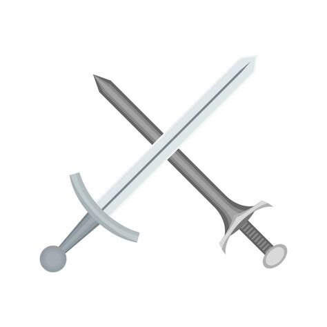 Two Swords Middle Ages Weapon Fight Vector Image 23228900 Vector Art