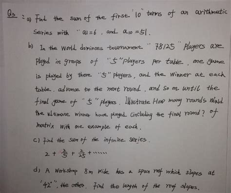 Solved Find the sum of the first 10 terms of an arithmetic | Chegg.com