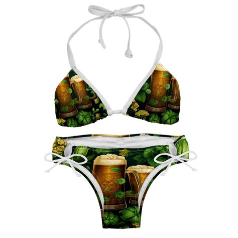Saint Patrick S Day Detachable Sponge Adjustable Strap Bikini Set Two Pack Swim Suit Swimsuits