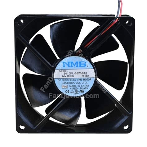 NMB 3610KL-05W-B40 DC 24V 0.16A 2 Wires Axial Cooling Fan - FanDevice.com