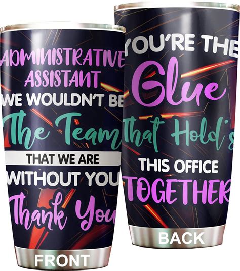 Medroc Administrative Assistant Tumbler Stainless Steel 20oz Youre The Glue Funny