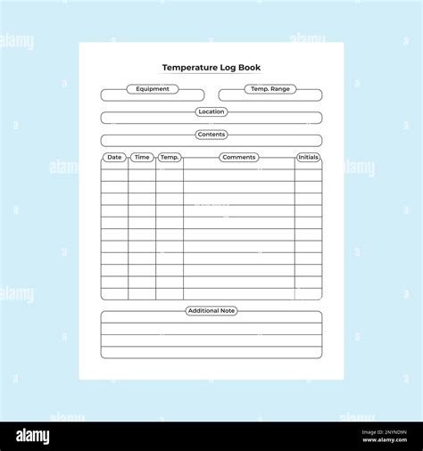 Temperature Tracker Log Book Kdp Interior Medical Equipment And