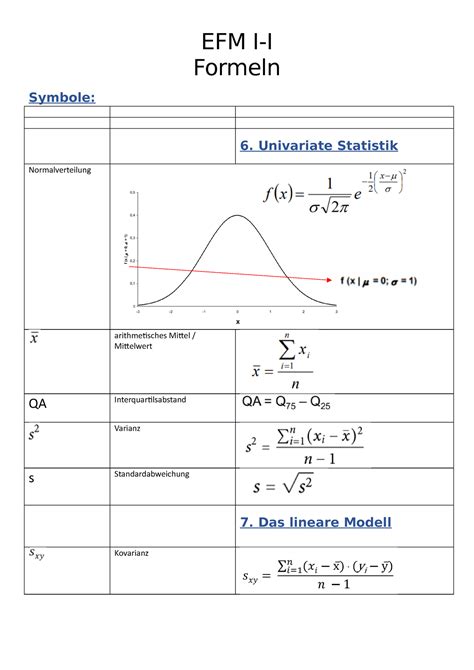 Formeln Efm I I Empirische Forschungsmethoden I Lmu Studocu