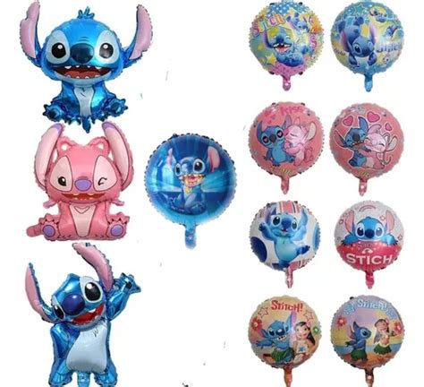 Set De 12 Globos Metalizado Cumpleaños Lilo Y Stich Cuotas sin interés