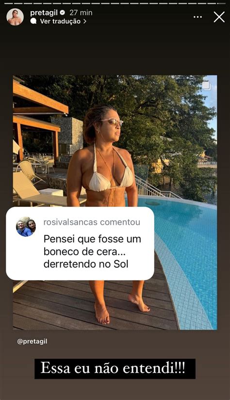 Preta Gil Rebate Internauta Que Fez Piada Em Foto De Biqu Ni N O Entendi