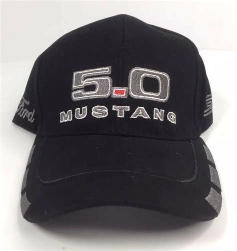 Ford Mustang Hat Black W Gray 50 Gt