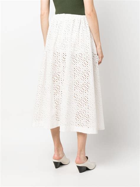 TOTEME Broderie Anglaise Midi Skirt Farfetch