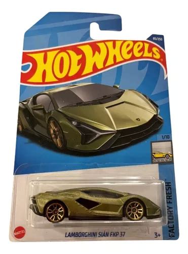 Carrinho Hot Wheels À Miniatura Mattel Cor Lamborghini Sián Fkp Verde Factory Fresh Carros Reais