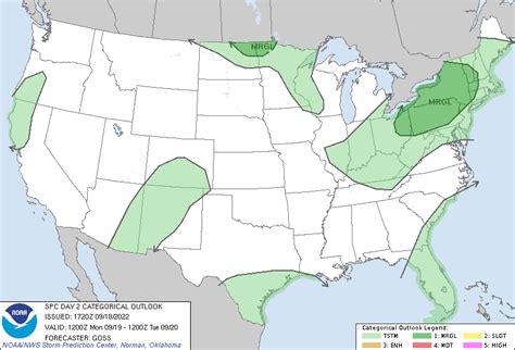 Storm Prediction Center Sep 18 2022 1730 UTC Day 2 Convective Outlook