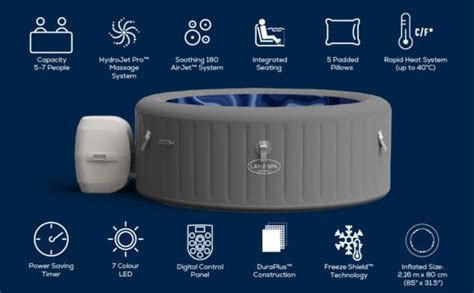 Santorini Pro Saluspa Hydrojet Inflatable Hot Tub Lay Z Spa Uk
