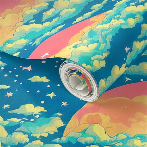 Sky Blue Wallpaper Spoonflower