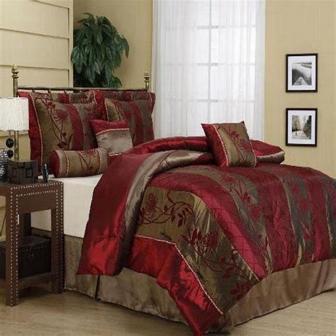 Rosemonde Burgundy 7 Piece Comforter Set 13502646