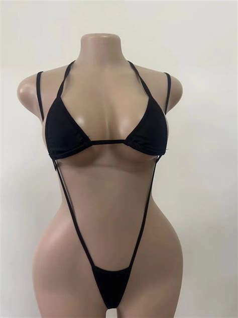 Sexy Backless Micro Bikini Set Swimsuit Female Swimwear Women Halter Thong Swim Suit Bathing