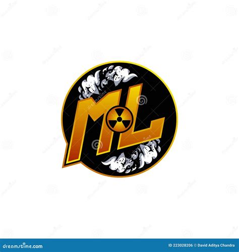 ML Logo Monogram ESport Gaming with Gas Shape Design Stock Vector ...