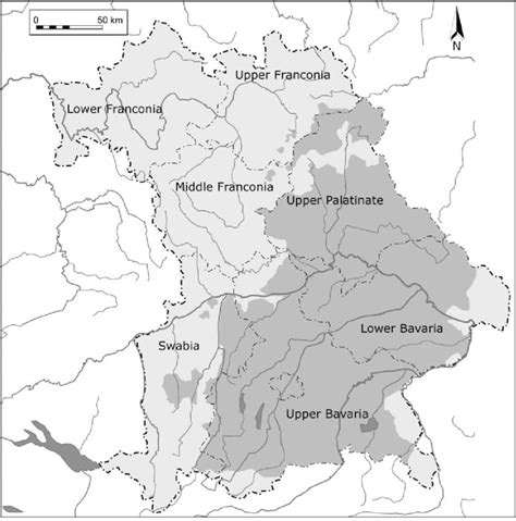 Bavaria In The 17th Century And Today Dark Grey The Electorate Of