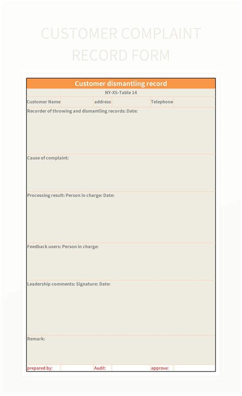 Free Customer Complaint Record Form Templates For Google Sheets And