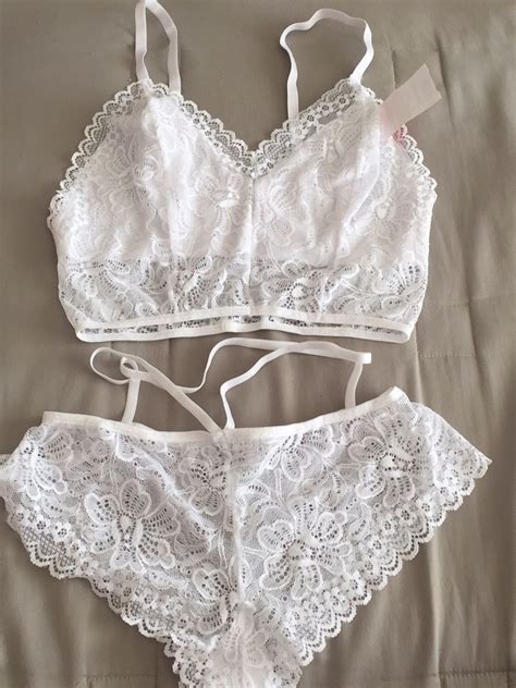 Conjunto Lingerie Branco Lingerie Feminina De Prazer Nunca Usado Enjoei