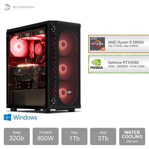 Sedatech PC Pro Gaming Watercooling AMD Ryzen 9 5900X 32GB 3TB 1TB