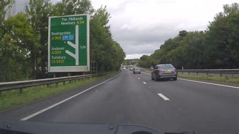 UK Motorways - A34 North A303 junction - YouTube