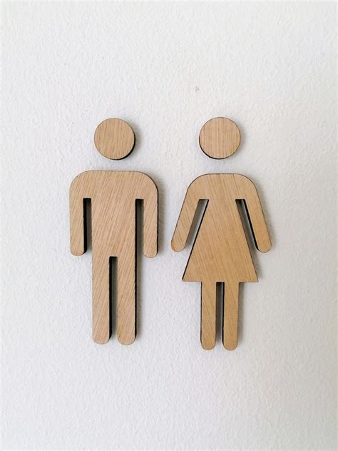 Pictogramme Wc Signalétique Bois Panneau De Toilette Homme Et Femme Icone En Bois Pour Porte