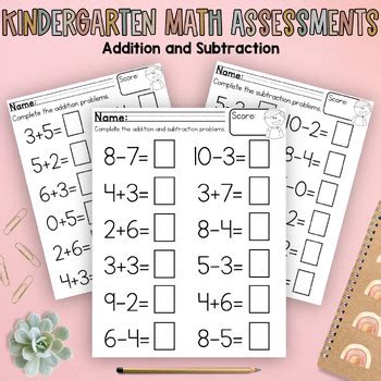Addition And Subtraction For Toddlers Worksheets Assessment Test