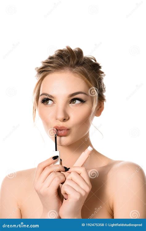 Naked Beautiful Blonde Woman With Makeup Stock Photo Image Of European Beige