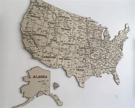 Buy usa travel map usa wood map wall decor 3d map usa map online in