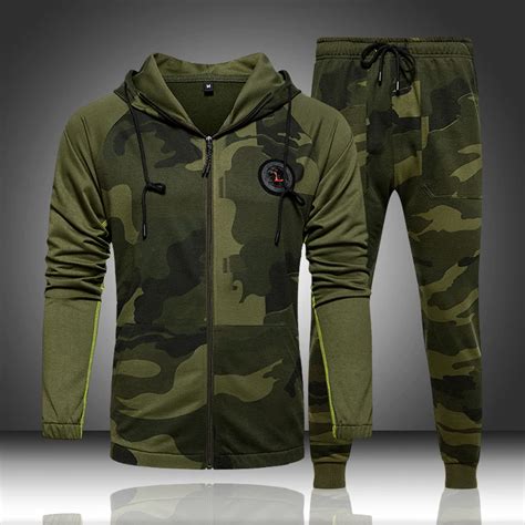 Ch Ndal De Camuflaje Para Hombre Conjunto De Sudadera Con Capucha Y