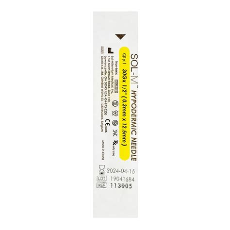 Sol M Hypodermic Needle Needle Gauge 30 G Needle Length 0 5 In