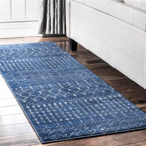 Amazon NuLOOM 2x6 Moroccan Blythe Area Rug Dark Blue Faded