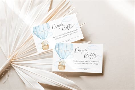 Diaper Raffle Ticket Hot Air Balloon Baby Shower Theme Up Up And Away Adventure Awaits