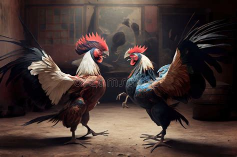fighting roosters drawings