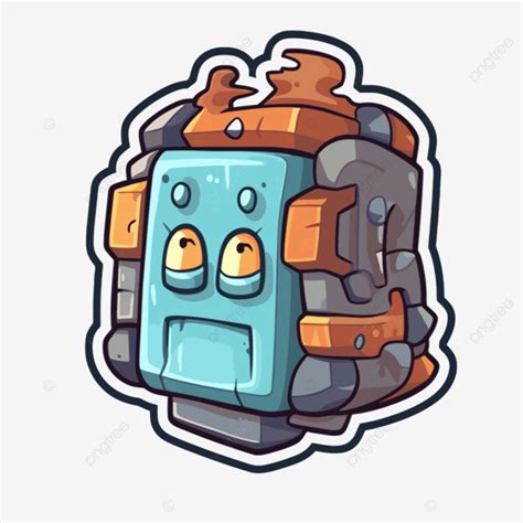 Cartoon Robot Face Sticker Vector Keystone Sticker Cartoon Png And