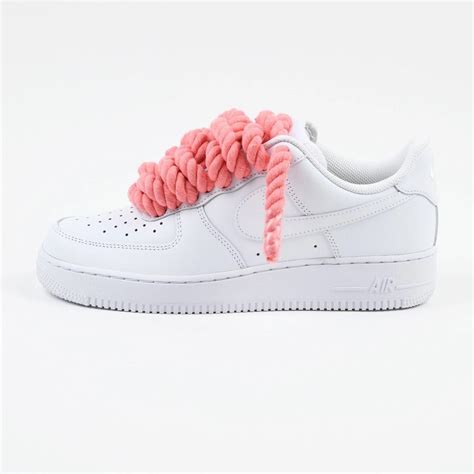 Custom Nike AIR Force 1 Sneaker - Rope Schnürsenkel Coral ...
