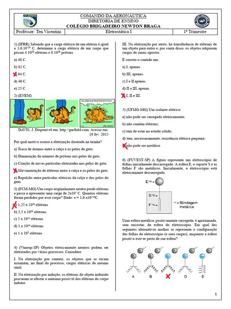 Questoes De Eletrostatica - Questões de Eletrostática para Estudantes | PDF | Carga elétrica ...